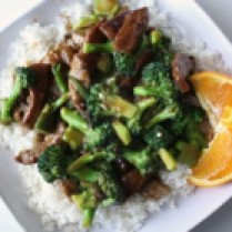 Beef and Broccoli Stir Fry Dawn’s Top Tip - This delicious family meal can be prepared in less than half an hour. Prefect for a busy week days when tummies are empty and time is tight. Excellent source of iron, without the troublesome calories! Ingredients 200g Beef (choose cut suitable for stir-frying) 1/2 Brown Onion, chopped 1/2 broccoli head, cut into bite sized pieces 1 tsp Minced Garlic 1 tsp Light Soy Sauce* 1 Tbsp Oyster Sauce* 1/2 tsp Sesame Oil* Dash of Pepper* 1/2 Tbsp Black Bean Sauce 1 tsp Cornflour mixed with 100ml Water Method: 1. Slice beef thinly, across the grain. 2. Tenderize the beef slices with a meat mallet. 3. Add seasoning ingredients* to the beef slices and mix well 4. Heat a small amount of cooking oil in a wok. Stir-fry onions, garlic and broccoli pieces. 5. When fragrant, add in the black bean sauce and stir for 30 seconds. 6. Add beef and stir-fry. Keep the ingredients moving with a flat wooden spatula. 7. When beef is almost cooked, add the cornflour mixture and stir until sauce is thick. 8. Remove from heat & serve with basmati rice. Serves 2 Preparation time – 15 minutes Cooking time 15 minutes